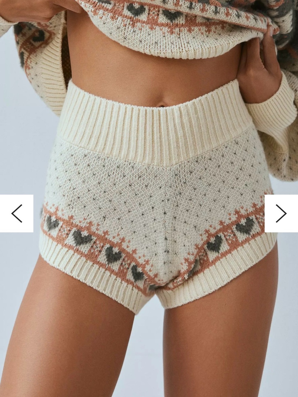 Out from Under Fair Isle Knit High-Waist Women’s Shorts